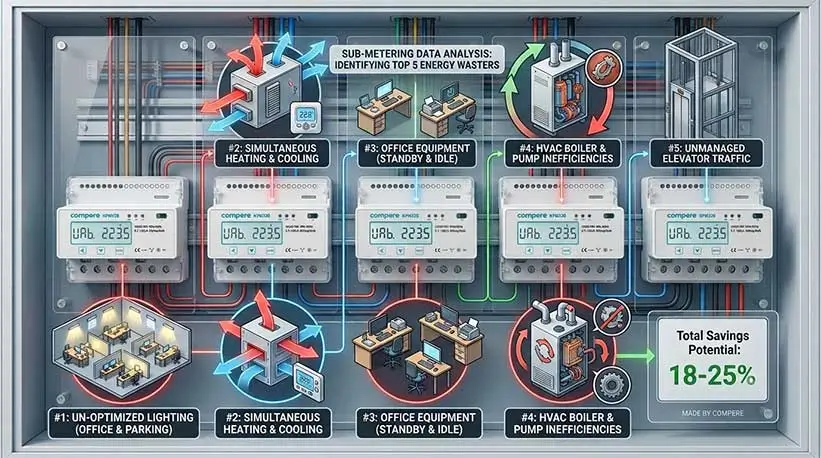 5 Major Energy Waste Points Under Sub-Metering in Buildings