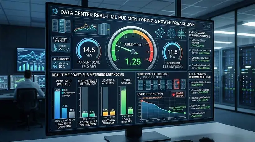 Data Center Power Monitoring Reducing PUE Through Real-Time Sub-metering