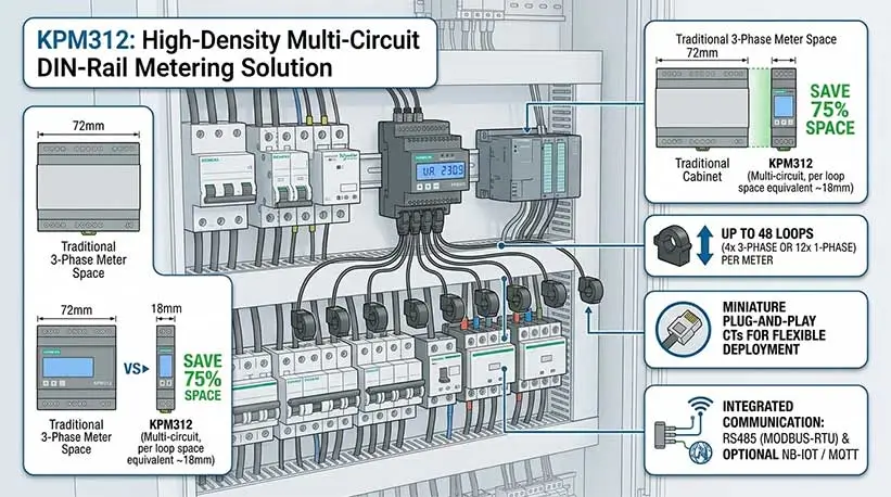 DIN Rail Energy Meter Compact Panel Solution