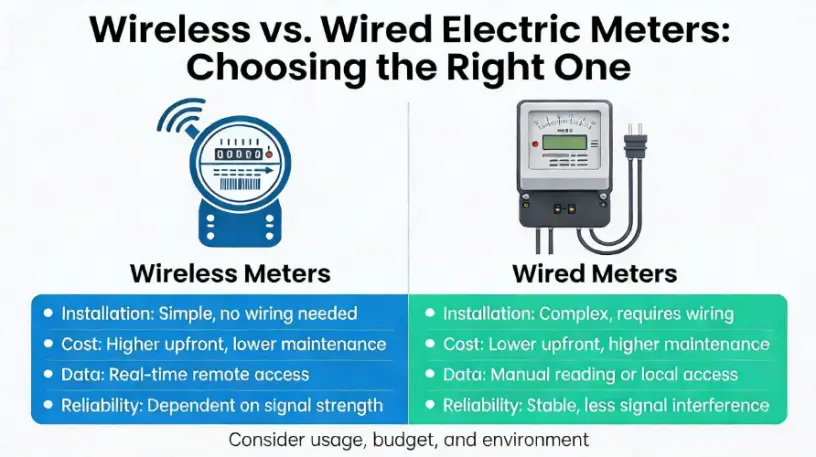 Guide to Choose Energy Meters Wired vs Wireless Communication