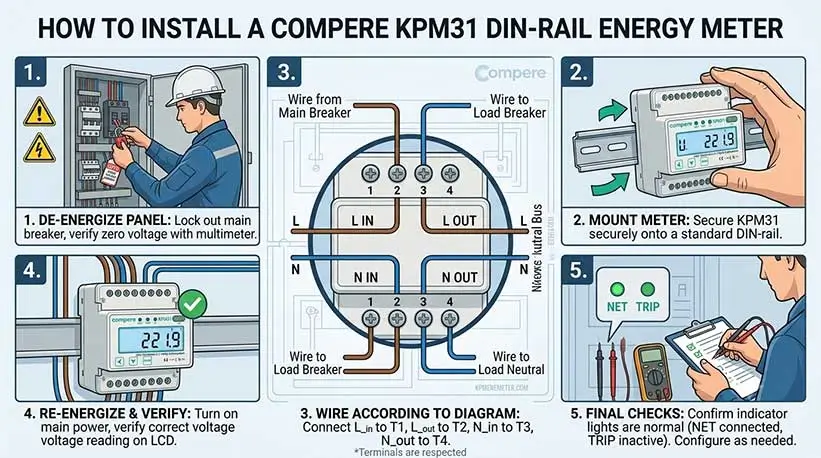 How to Install DIN Rail Energy Meters