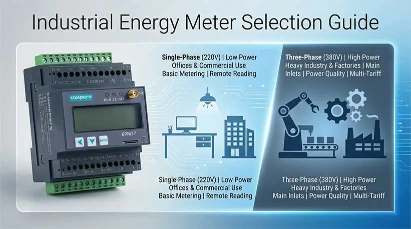 Single-Phase and Three-Phase Industrial Energy Meter Selection Guide