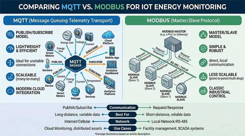 MQTT vs. Modbus Which Protocol is Better for IoT Energy Monitoring