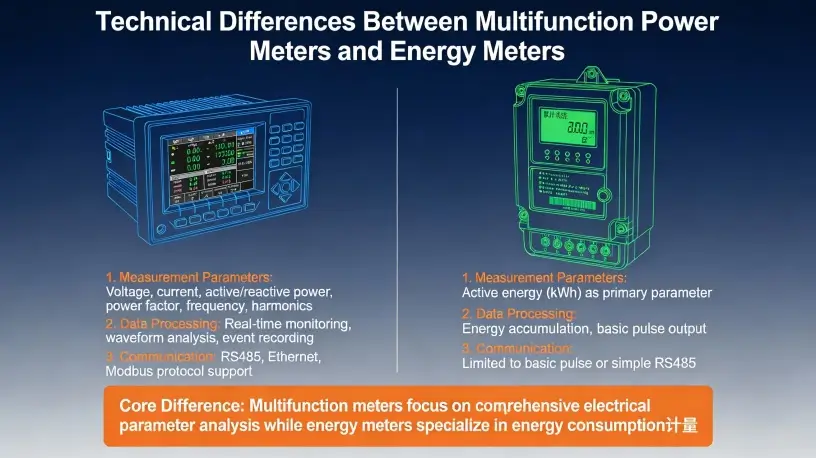Technical Differences Between Multifunctional Power Meters and Electricity Meters